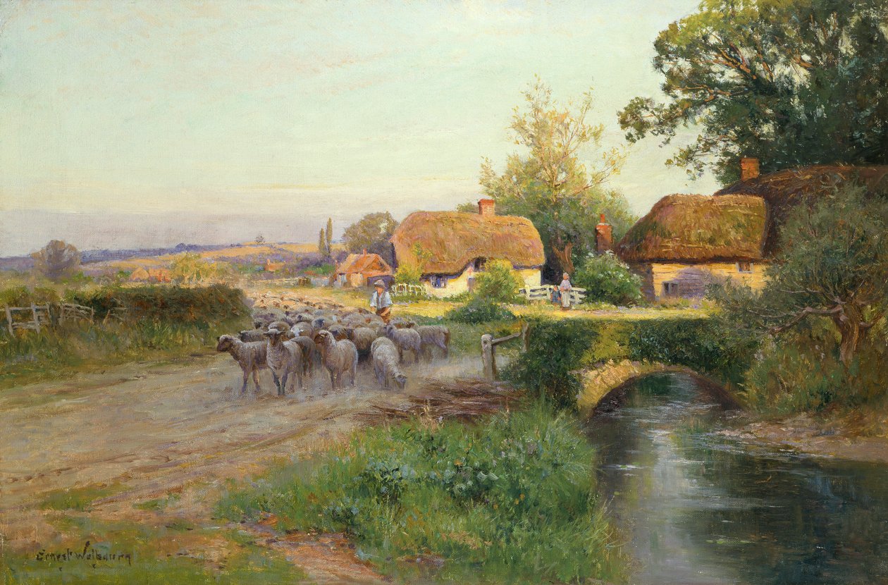 Returning to the Fold (olja på duk) av Ernest Walbourn