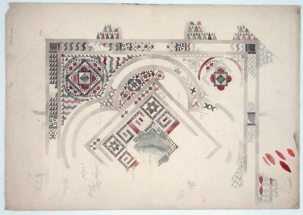 En studie av en del av golvet i Canterbury Cathedral av Ernest William Gimson