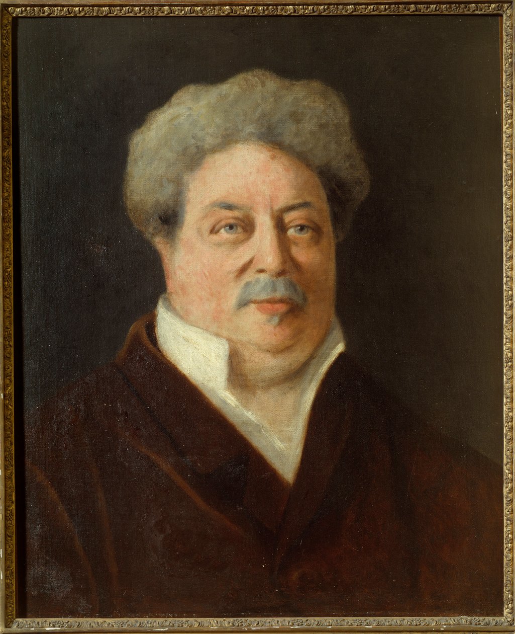 Porträtt av Alexandre Dumas Pere (1802-1870) Målning av Ernestine Philippain (1800-talet) 1860 Villers Cotterets. Alexandre Dumas museum av Ernestine Philippain
