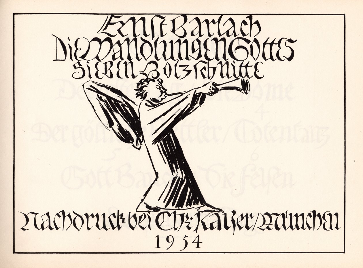 Die Wandlungen Gottes - Titelseite av Ernst Barlach