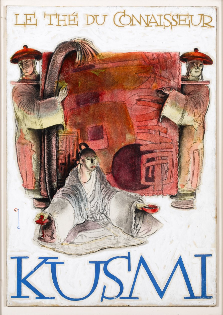 Kusmi, le Thé du Connaisseur (blyerts och gouache på papper, lagt på papp) av Ernst Deutsch Dryden