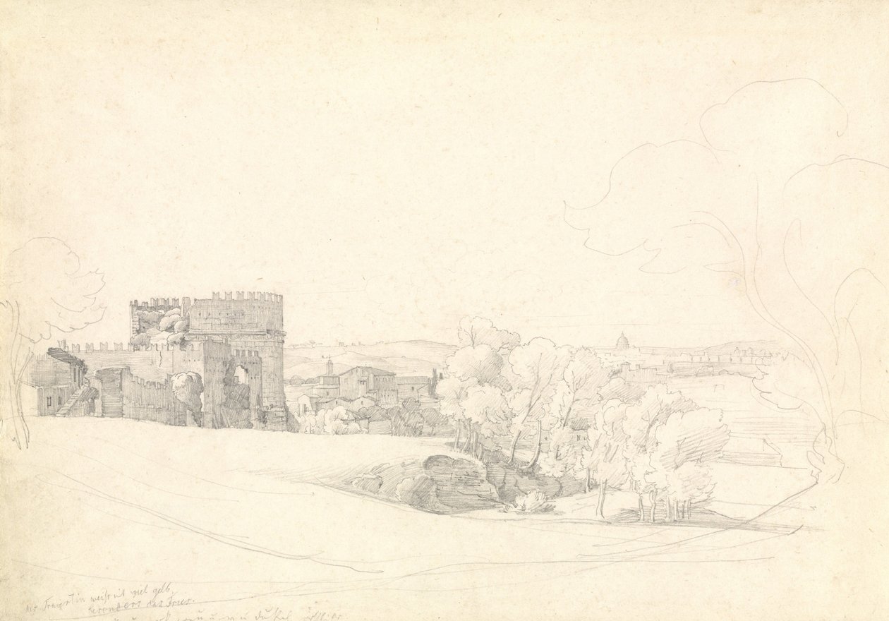 Via Appia Antica med graven till Cecilia Metella av Ernst Fries