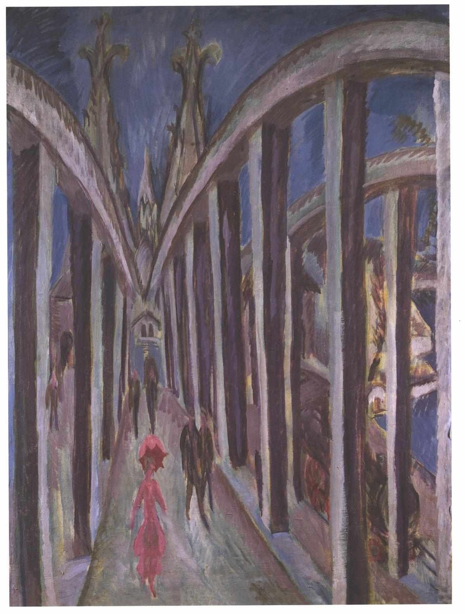  Bridge over the Rhine in ColognenDeutsch: Rheinbrucke in Koln, Rheinbrucke bei Kolnn  av Ernst Ludwig Kirchner