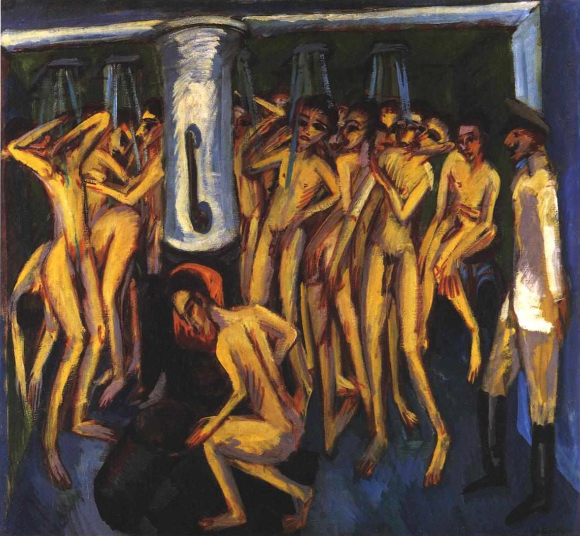  Das SoldatenbadnDeutsch: The soldier bath or Artillerymenn  av Ernst Ludwig Kirchner