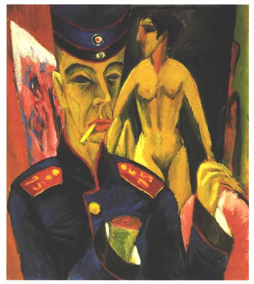  Självporträtt som soldat av Ernst Ludwig Kirchner