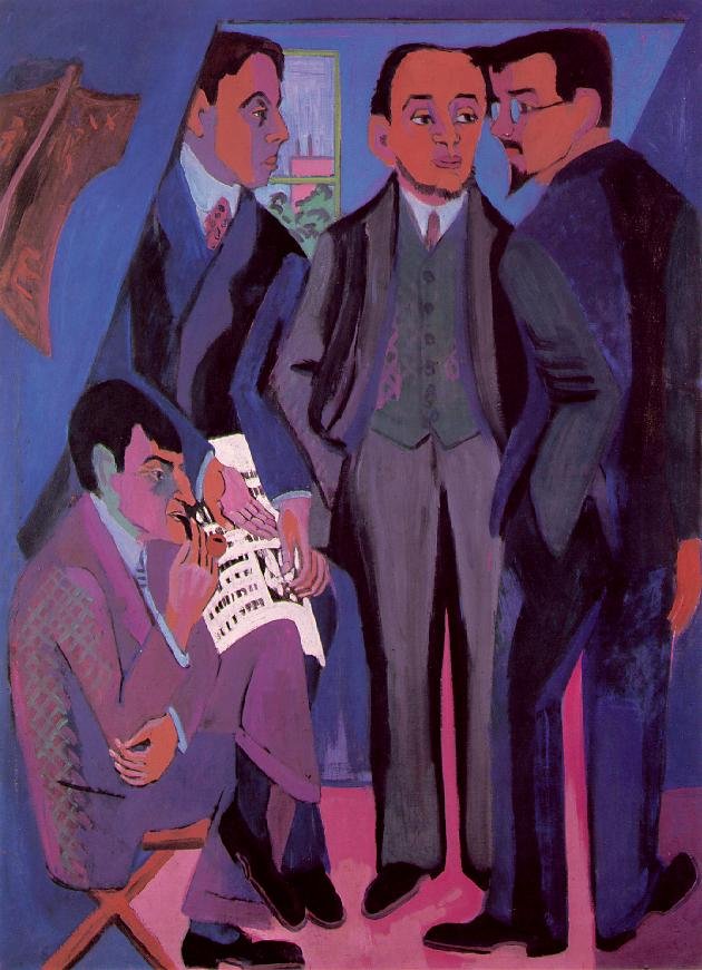 A Group of ArtistsEine Kunstlergruppen  av Ernst Ludwig Kirchner