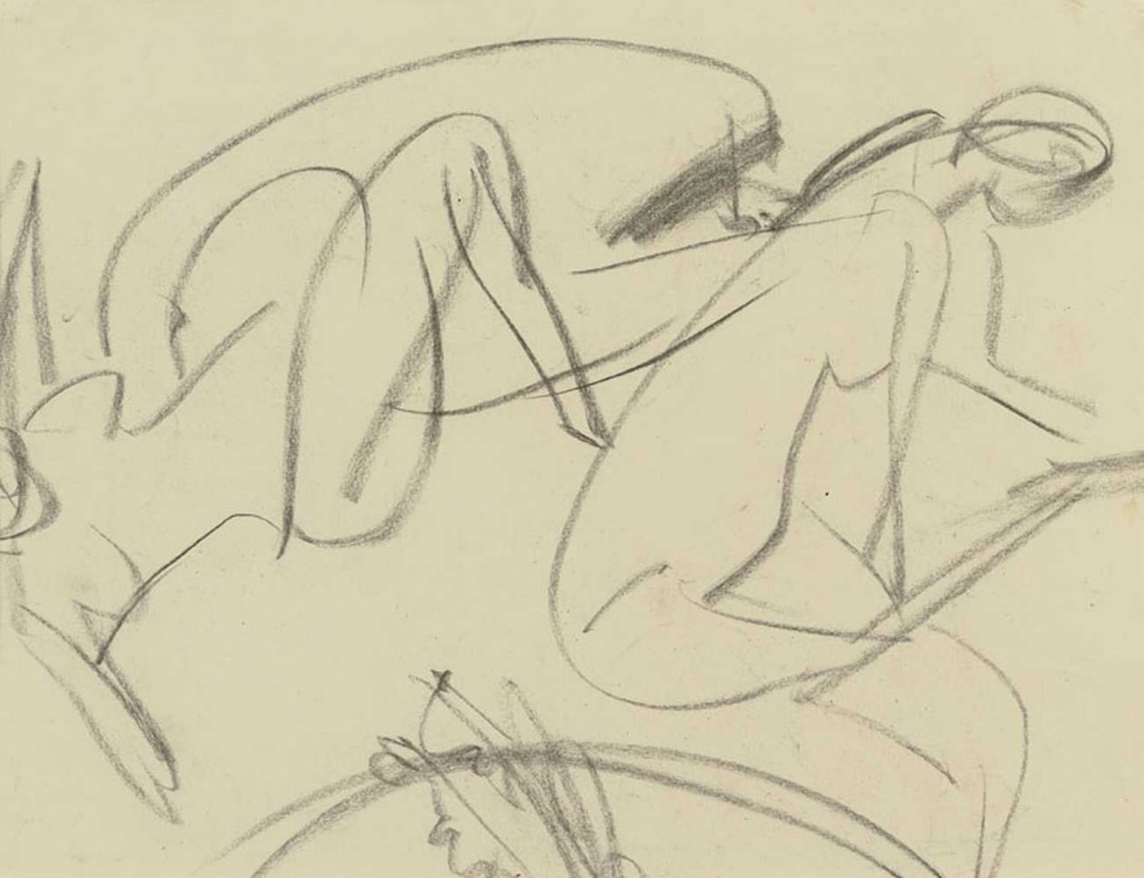 Almbauern Rückseite Badende av Ernst Ludwig Kirchner