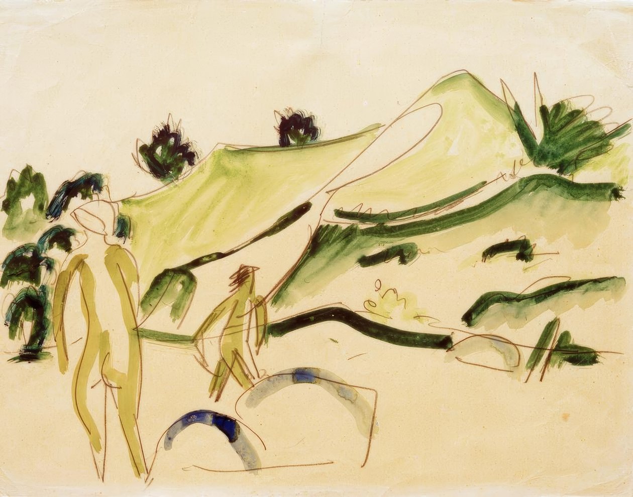 Bada på stranden av Ernst Ludwig Kirchner