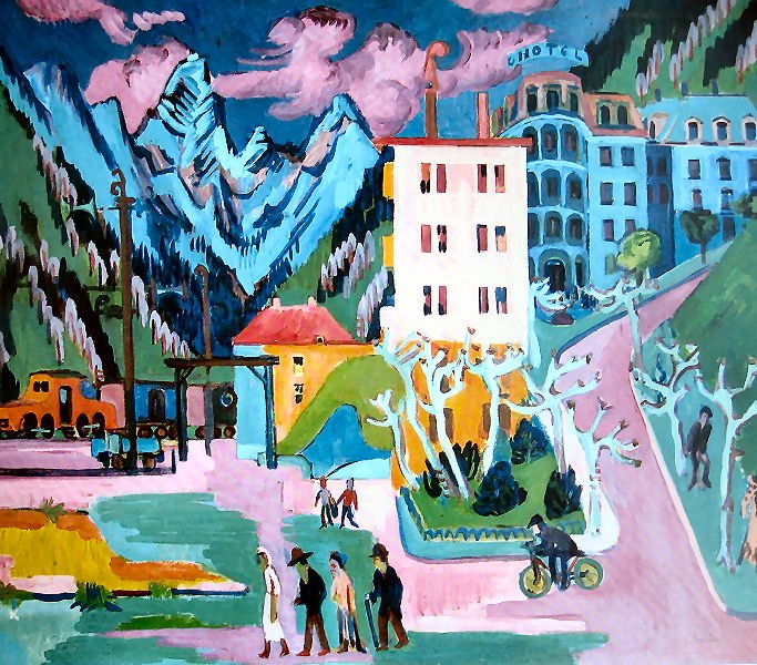 Bahnhof Davos  av Ernst Ludwig Kirchner