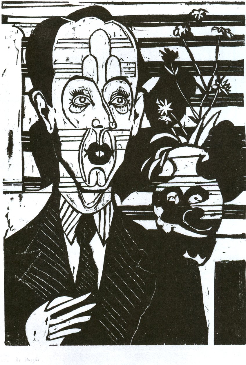 Bildnis Dr Huggler  av Ernst Ludwig Kirchner