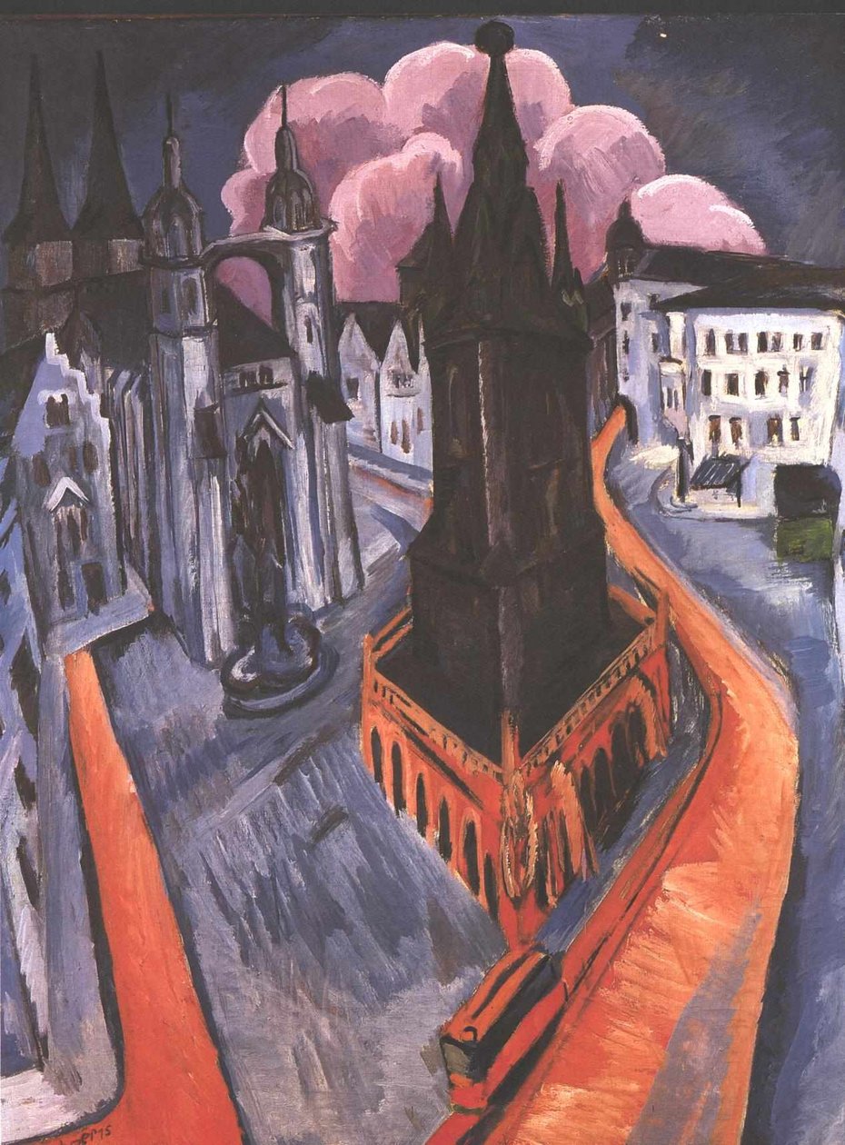 Det röda tornet i Halle av Ernst Ludwig Kirchner