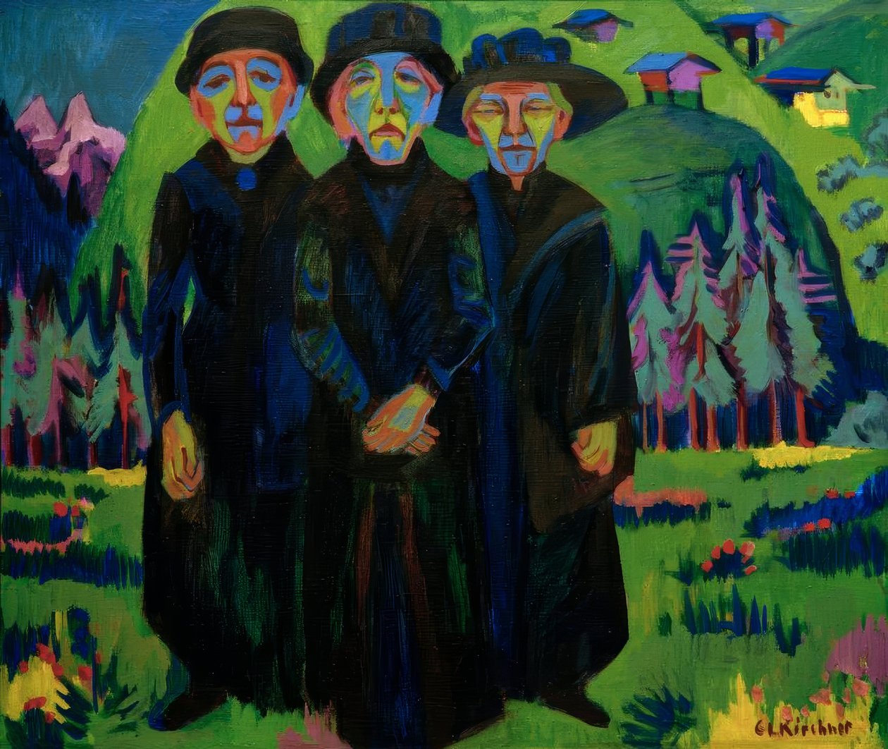 De tre gamla kvinnorna av Ernst Ludwig Kirchner