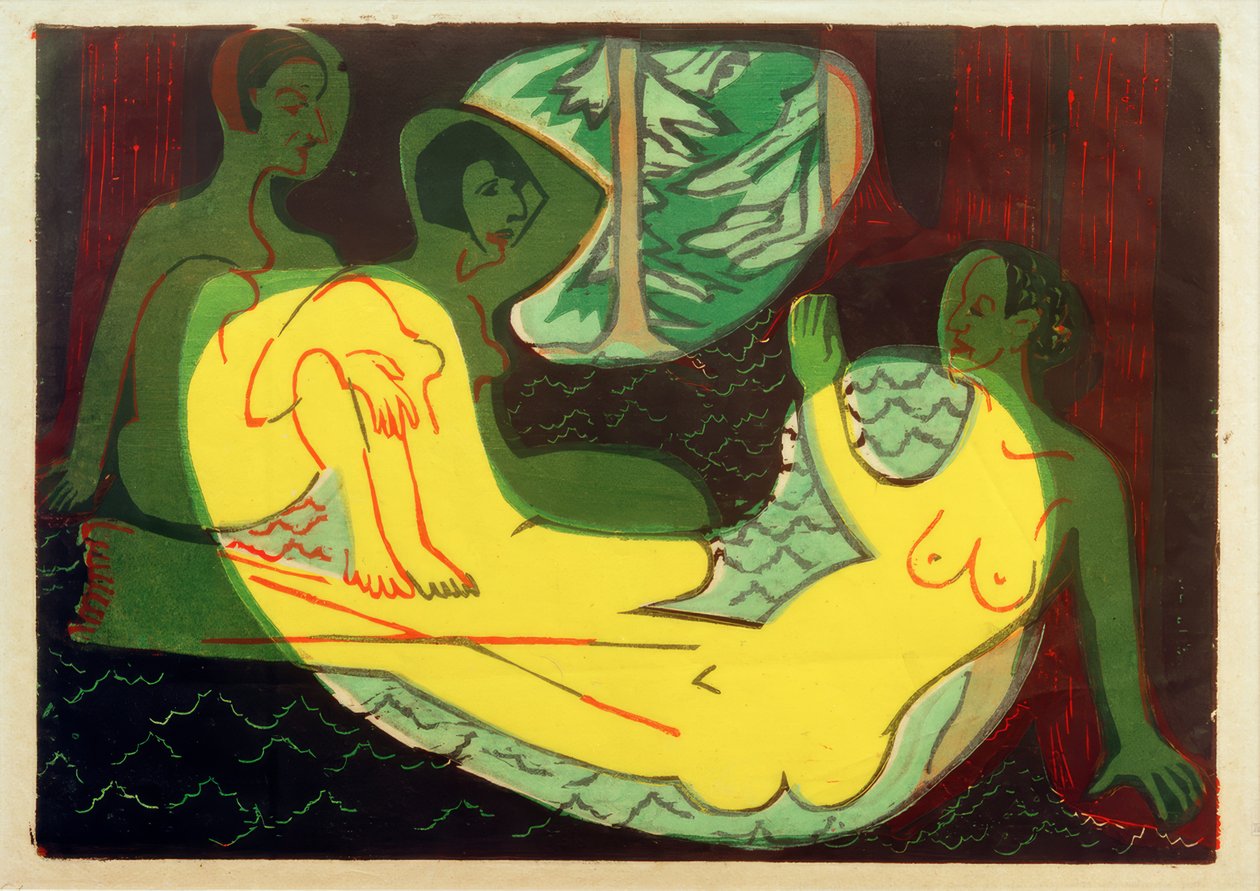 E.L.Kirchner, Tre nakenbilder i skogen av Ernst Ludwig Kirchner