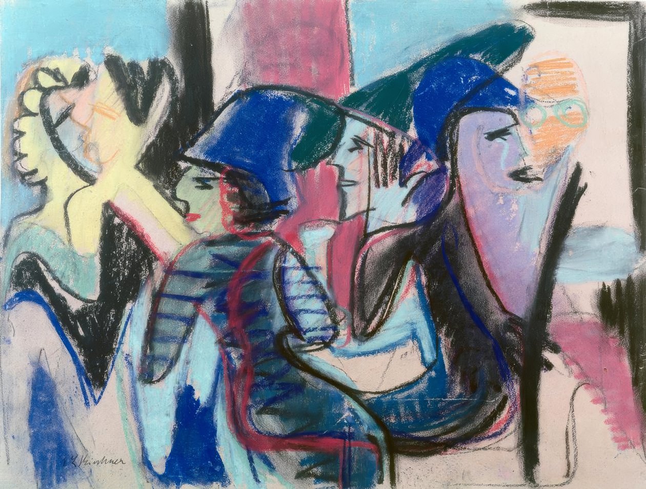 Fem gäster i caféet av Ernst Ludwig Kirchner