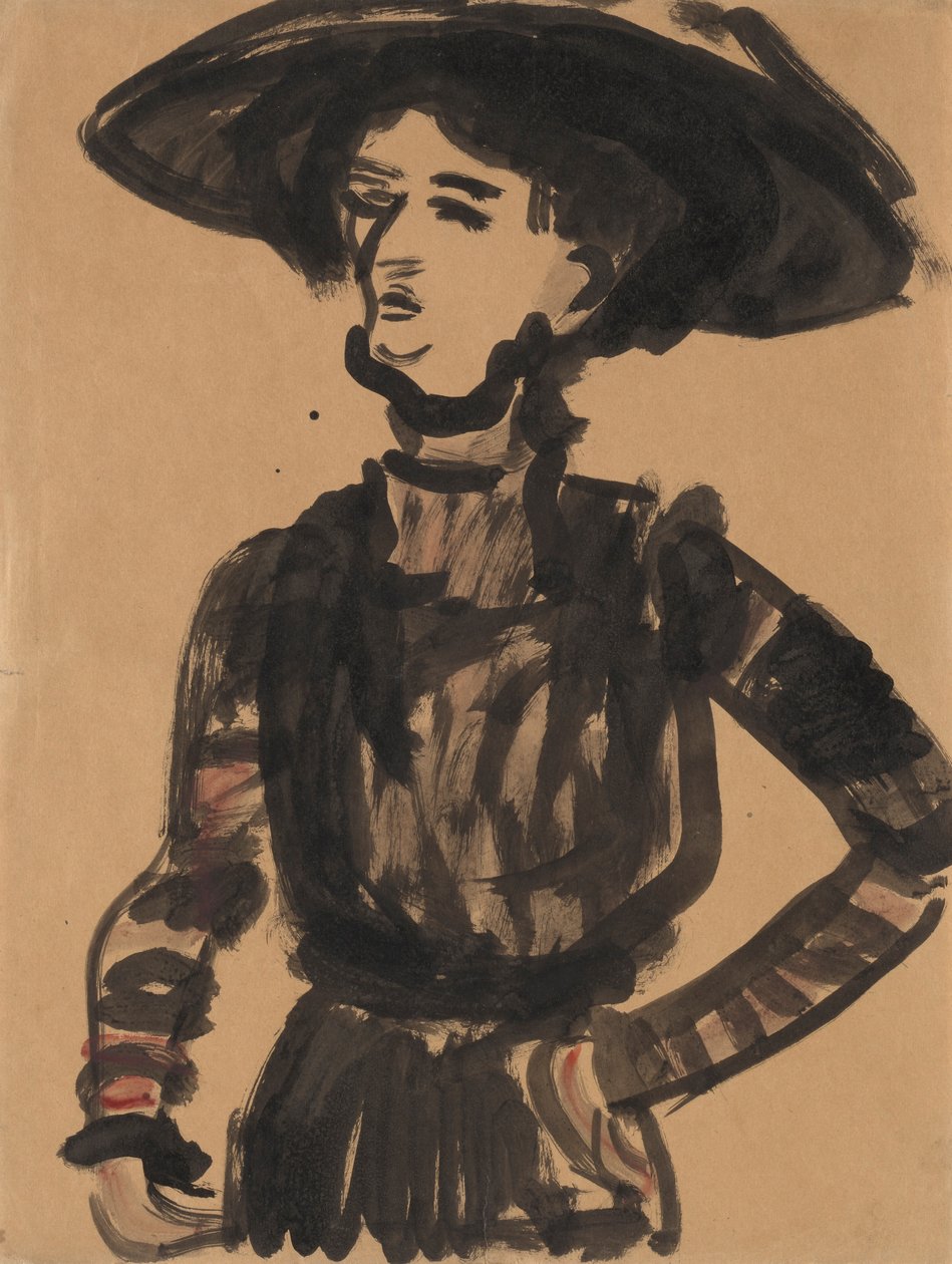 GUGG Woman with Black Hat av Ernst Ludwig Kirchner