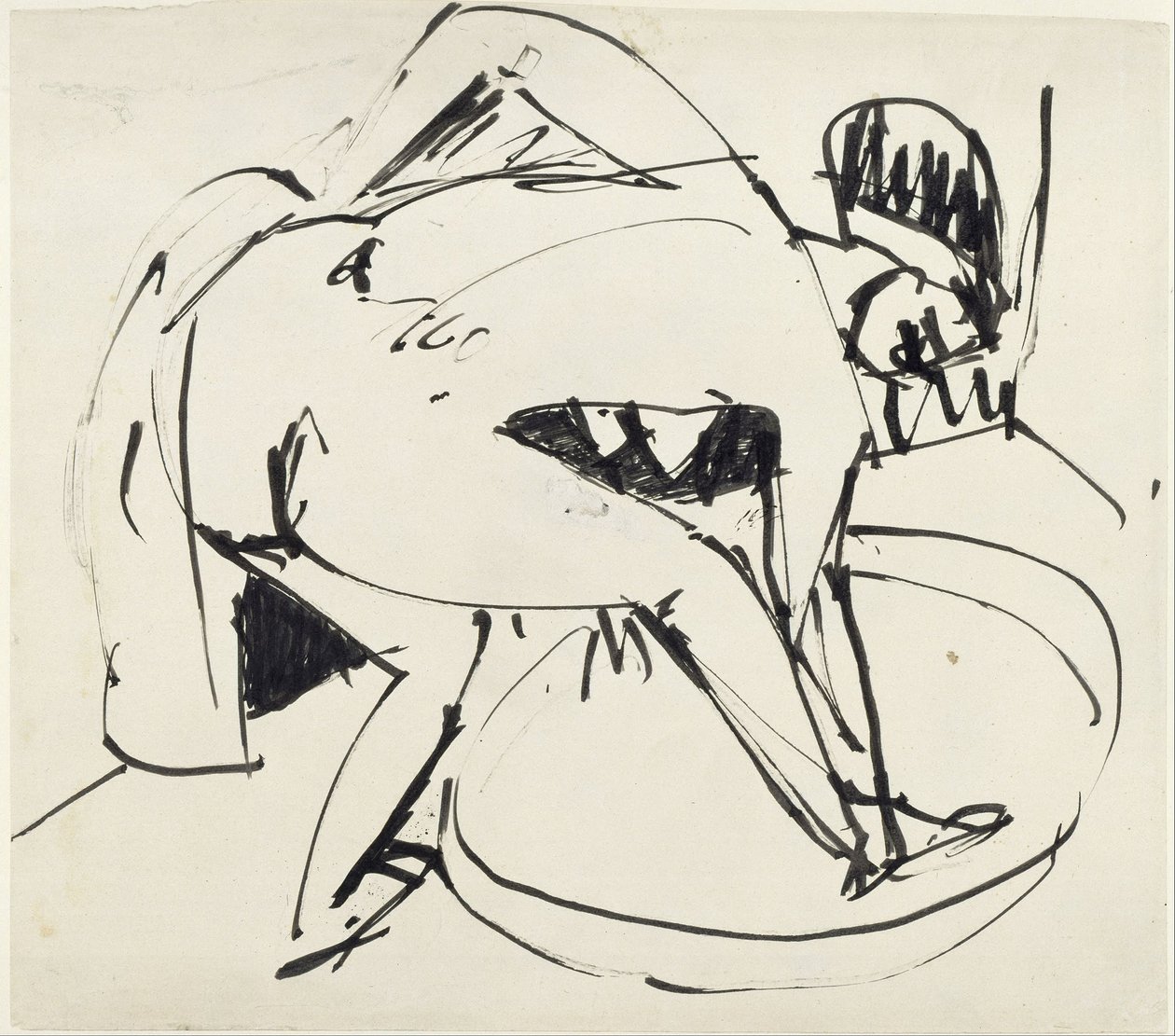 Girl in tub av Ernst Ludwig Kirchner