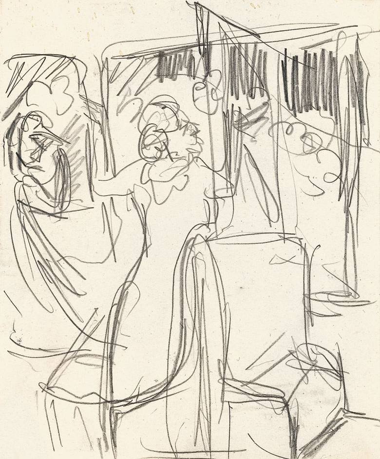 In der Eisenbahn av Ernst Ludwig Kirchner
