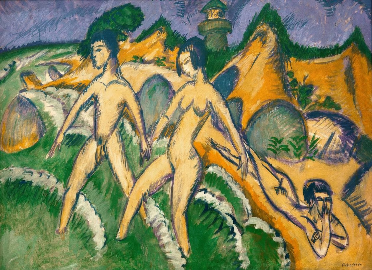Att kliva ner i havet av Ernst Ludwig Kirchner