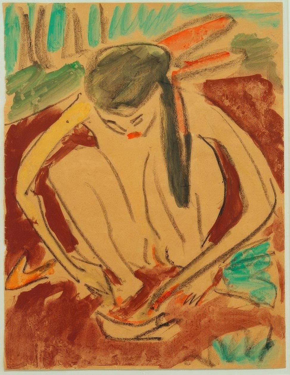 Hukande tjej av Ernst Ludwig Kirchner