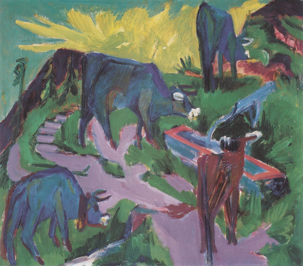 Kor vid solnedgången av Ernst Ludwig Kirchner