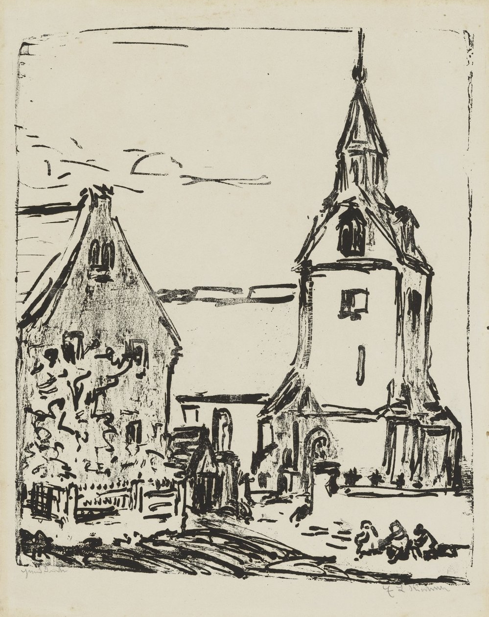 Kirche in Goppeln  av Ernst Ludwig Kirchner