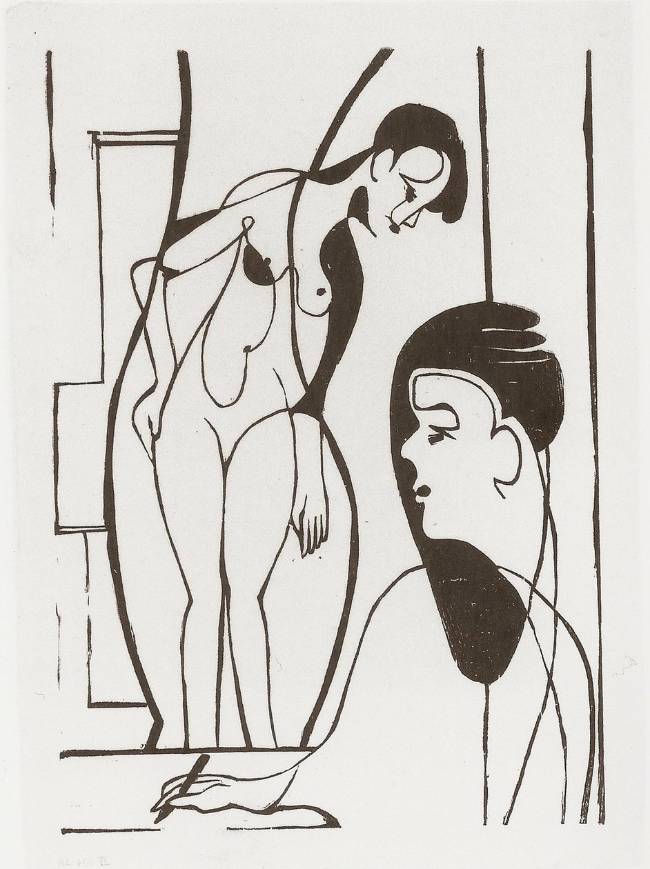 Künstler und Modell av Ernst Ludwig Kirchner