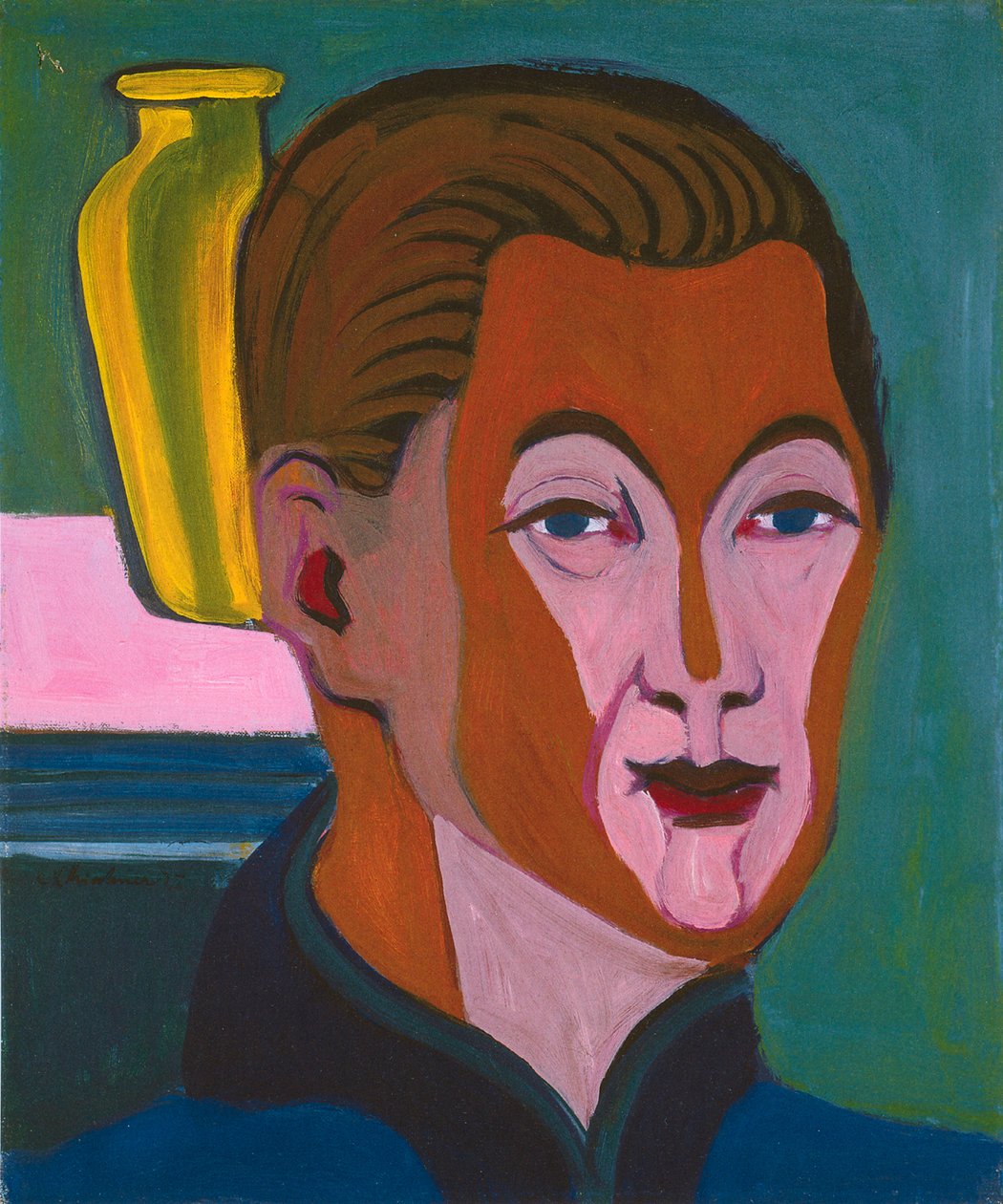 Kopf des Malers  av Ernst Ludwig Kirchner