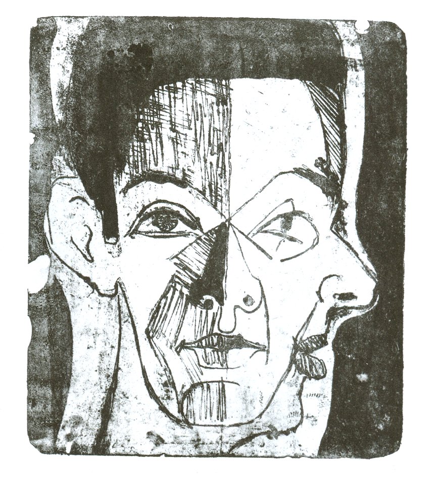 Kopfstudie  av Ernst Ludwig Kirchner