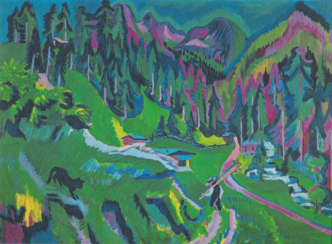 Landskap Sertig Valley av Ernst Ludwig Kirchner