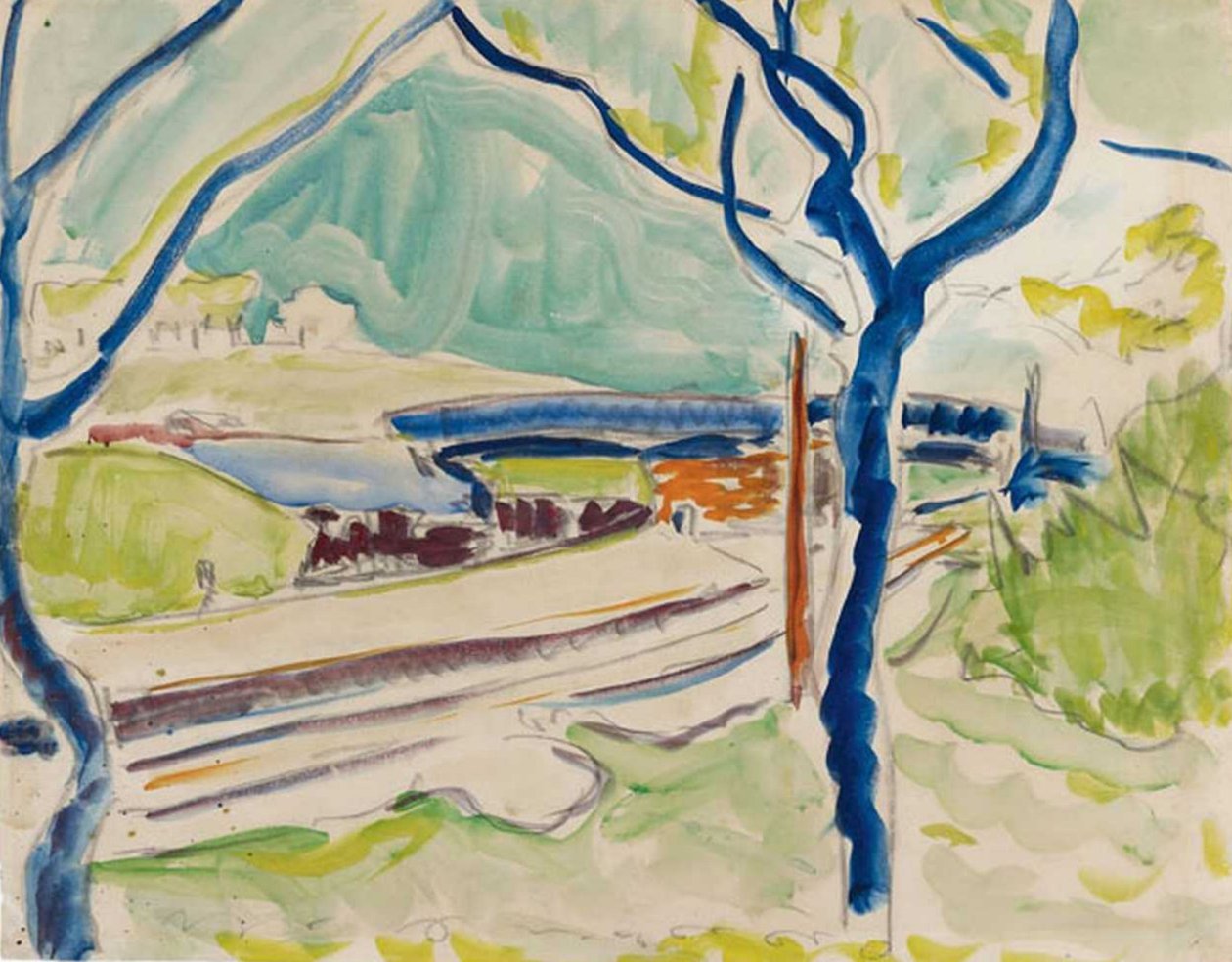 Landschaft mit See  av Ernst Ludwig Kirchner