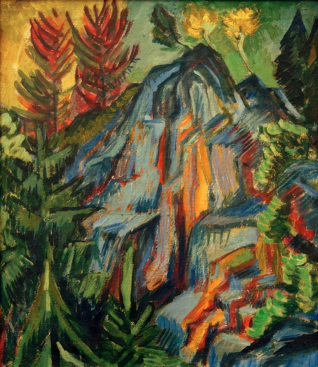 Landskap med blå stenar och vattenfall av Ernst Ludwig Kirchner