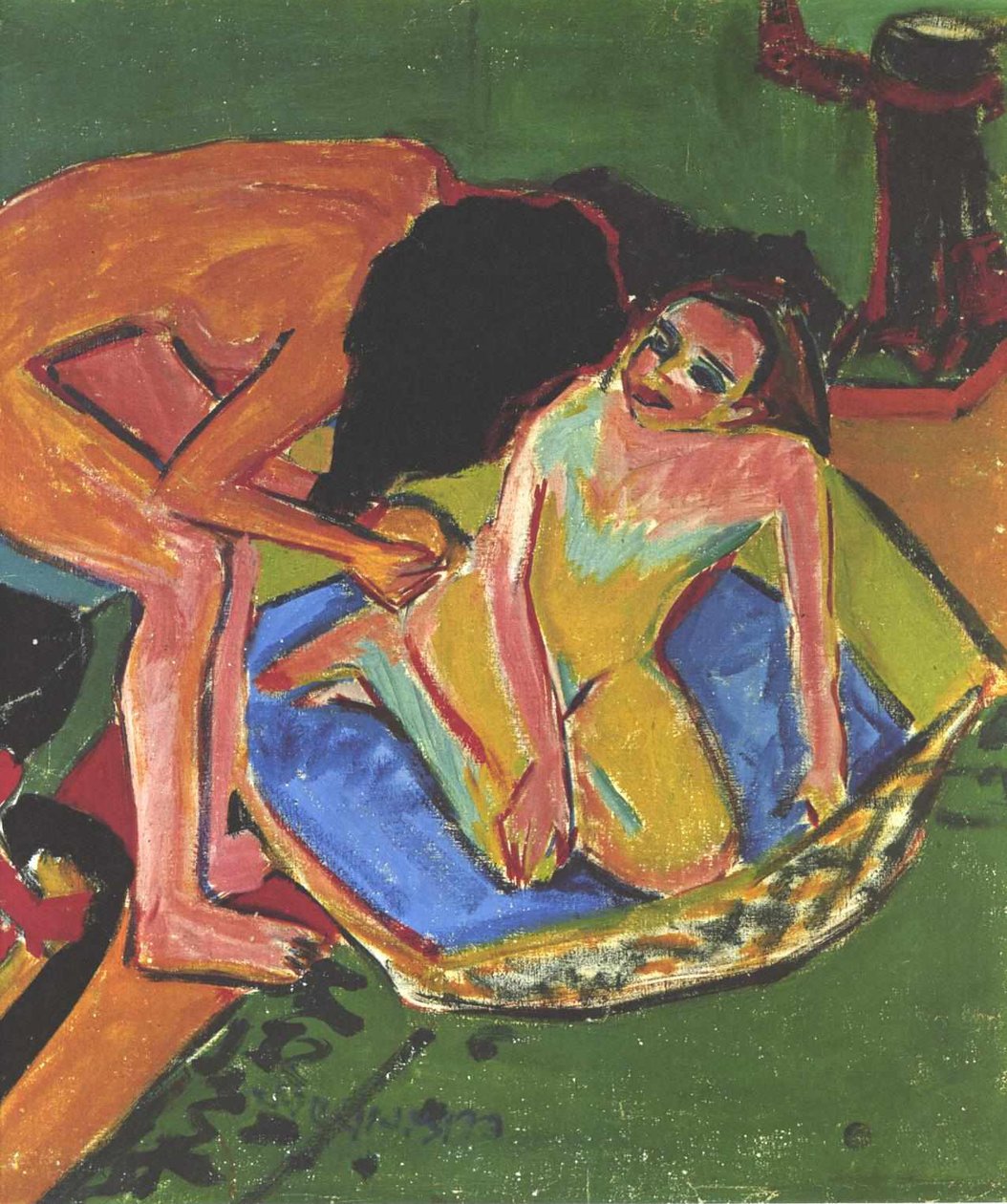 Marcella und Fränzi im Studio av Ernst Ludwig Kirchner