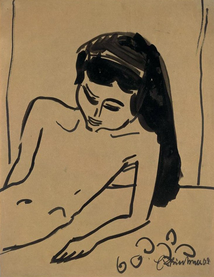 Mädchen mit offenem Haar av Ernst Ludwig Kirchner