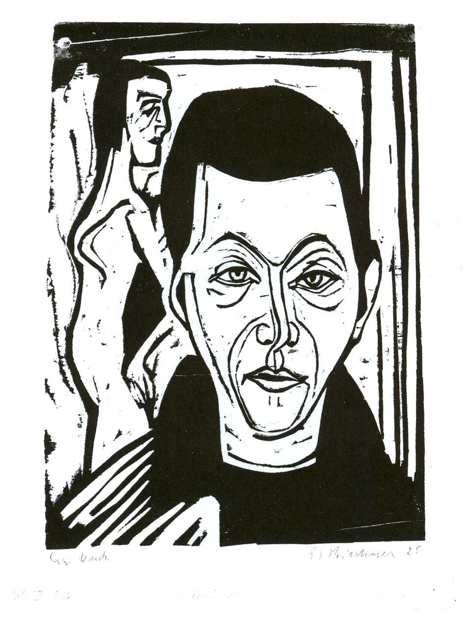 Männerkopf av Ernst Ludwig Kirchner