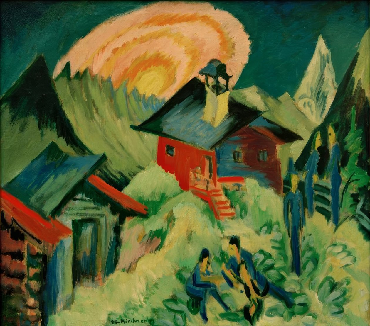 Månuppgång på Stafelalp av Ernst Ludwig Kirchner
