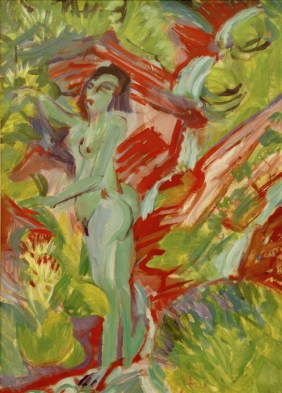 Naken kvinna vid källan av Ernst Ludwig Kirchner