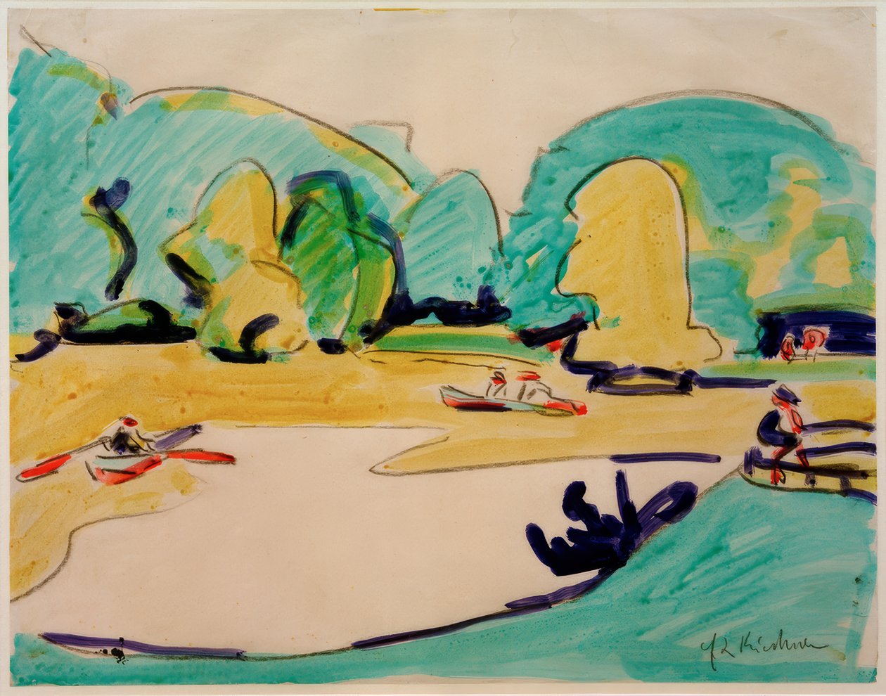 Utan titel (parklandskap i Dresden) av Ernst Ludwig Kirchner