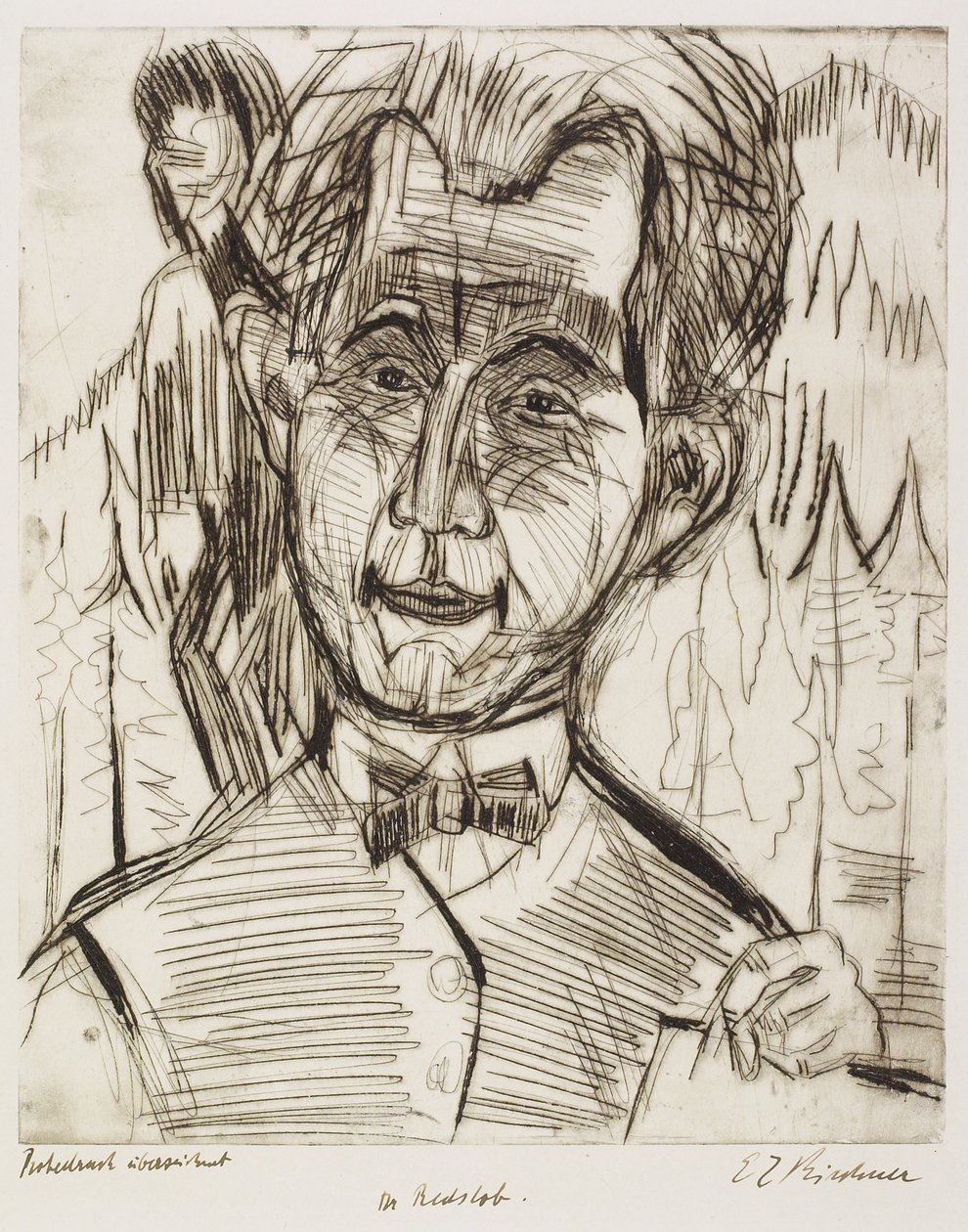 Porträtt av Dr Redslob, 1924 av Ernst Ludwig Kirchner