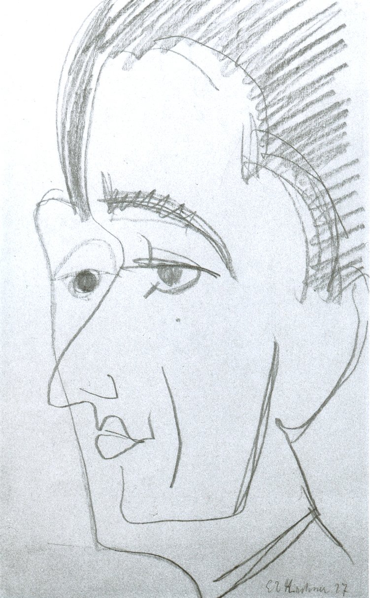 Porträt av Ernst Ludwig Kirchner