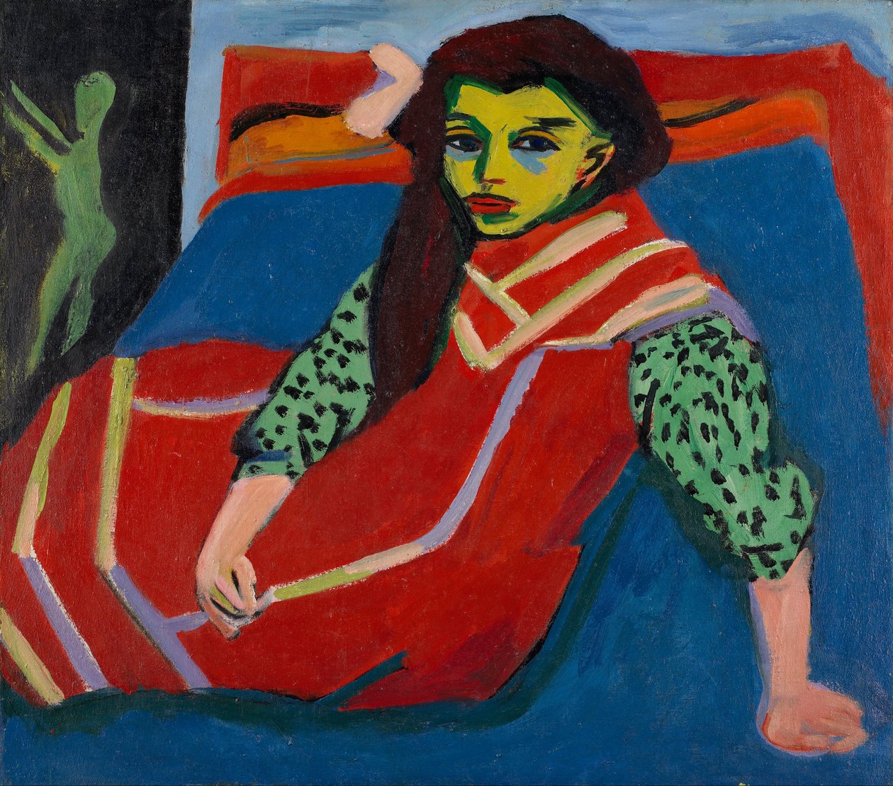 Seated Girl (Fränzi Fehrmann) av Ernst Ludwig Kirchner
