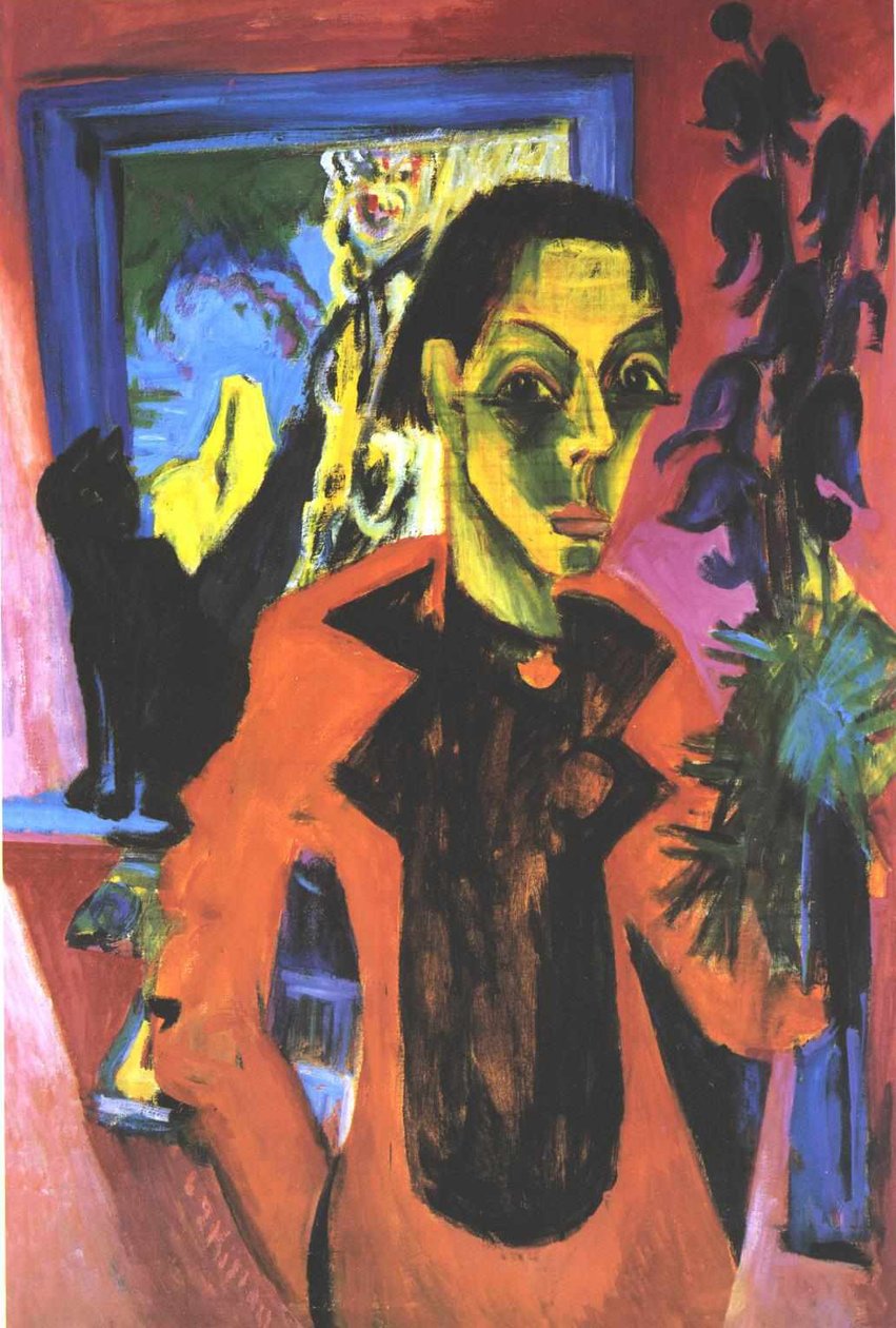 Selbstporträt mit Schatten av Ernst Ludwig Kirchner