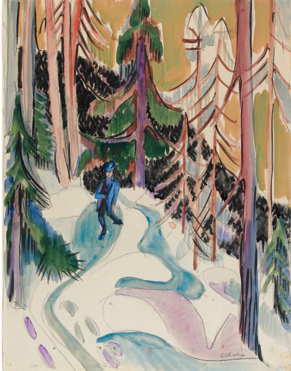 Spaziergang im Walde av Ernst Ludwig Kirchner