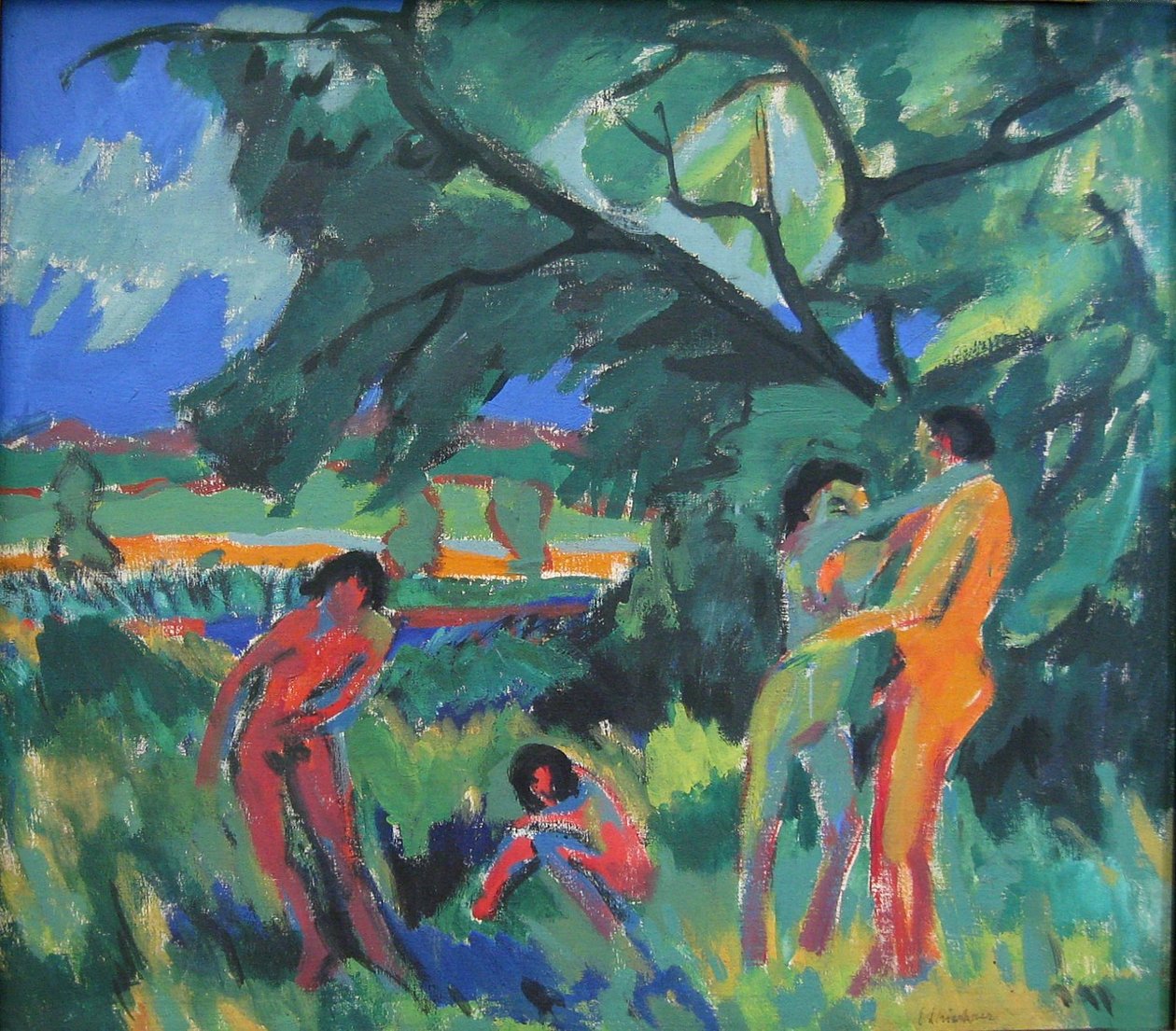 Spielende nackte Menschen  av Ernst Ludwig Kirchner