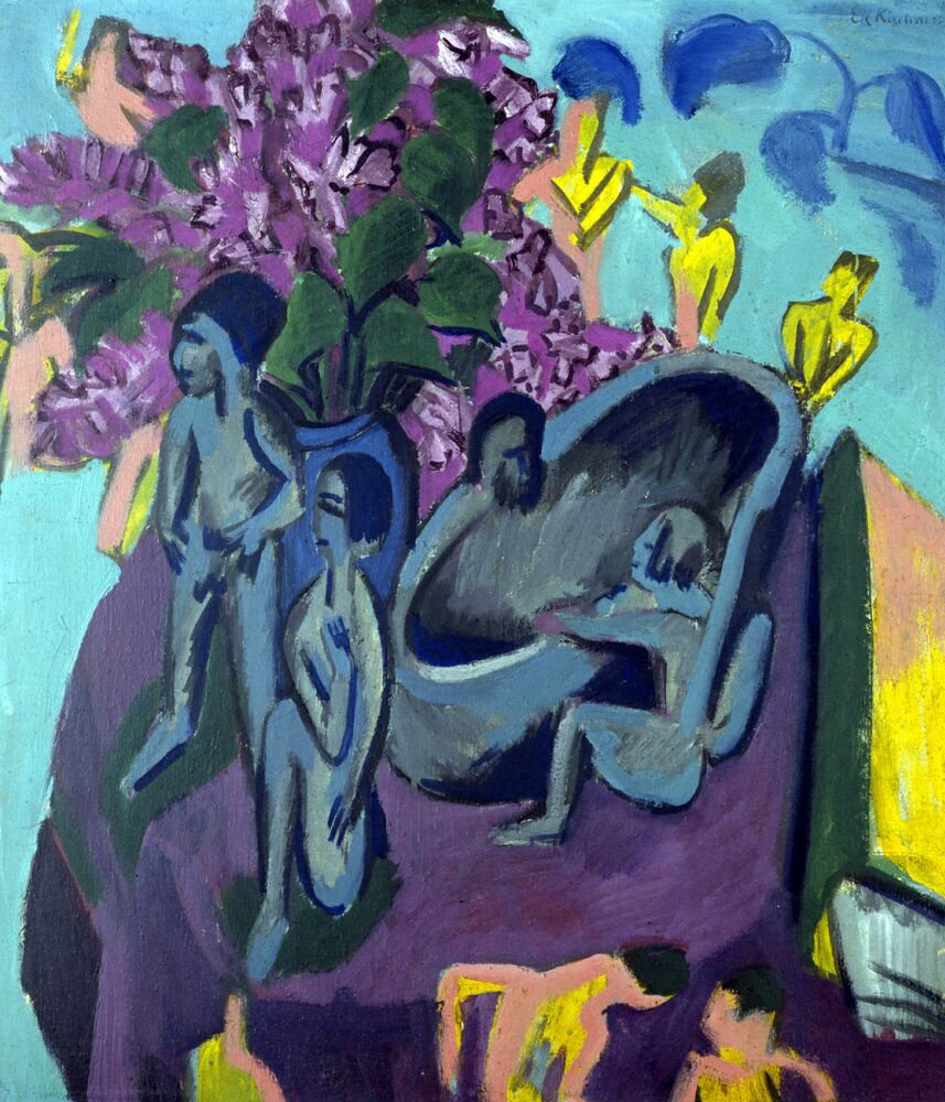 Stilleben mit Skulptur av Ernst Ludwig Kirchner