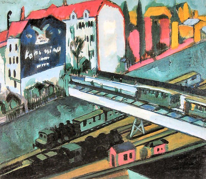 Spårväg och järnväg av Ernst Ludwig Kirchner