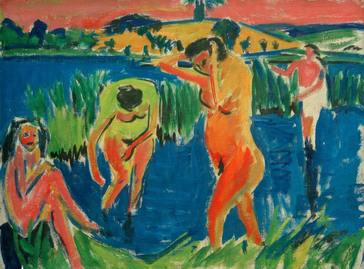 Fyra badare av Ernst Ludwig Kirchner