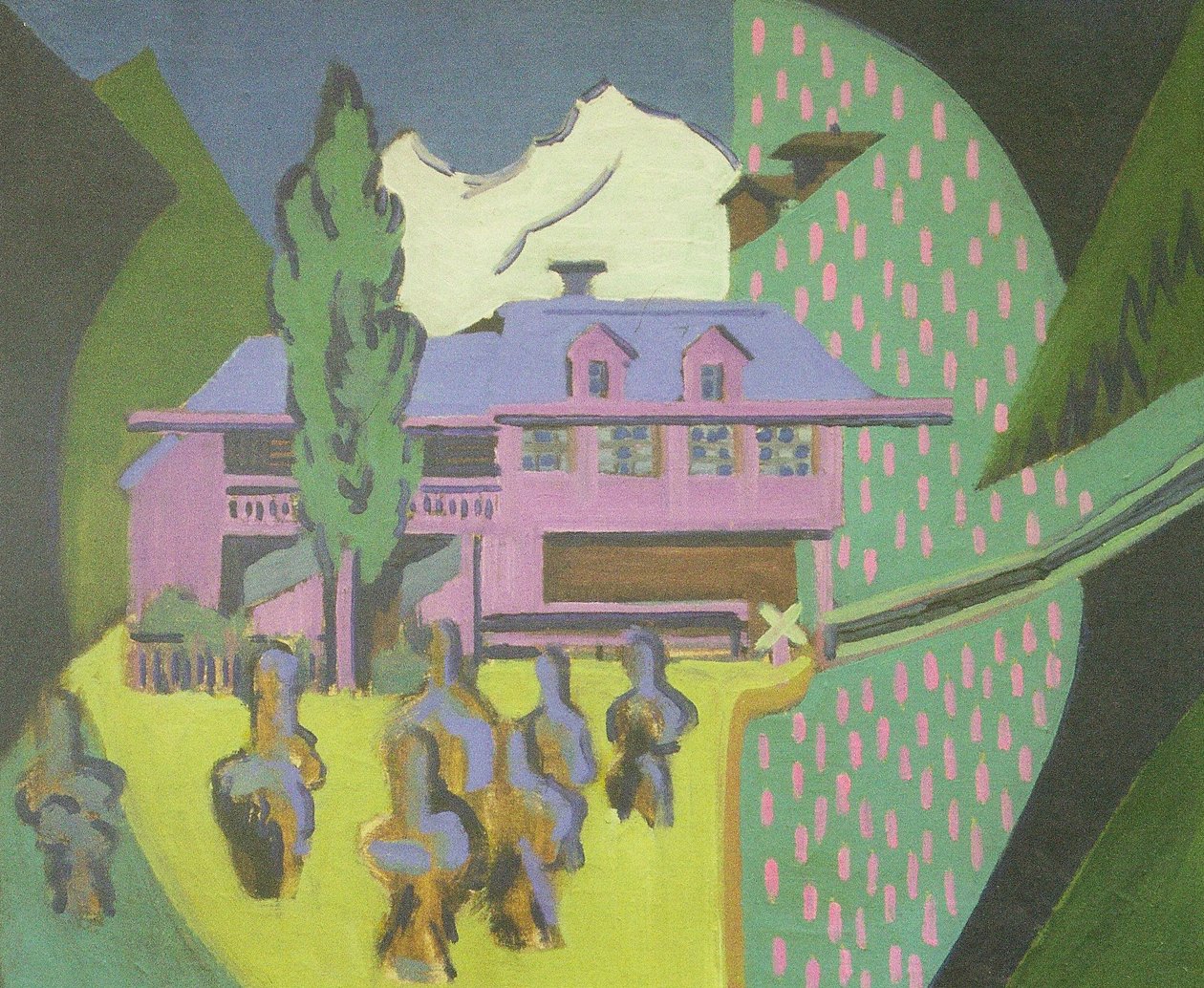 Violettes Haus vor Schneeberg av Ernst Ludwig Kirchner