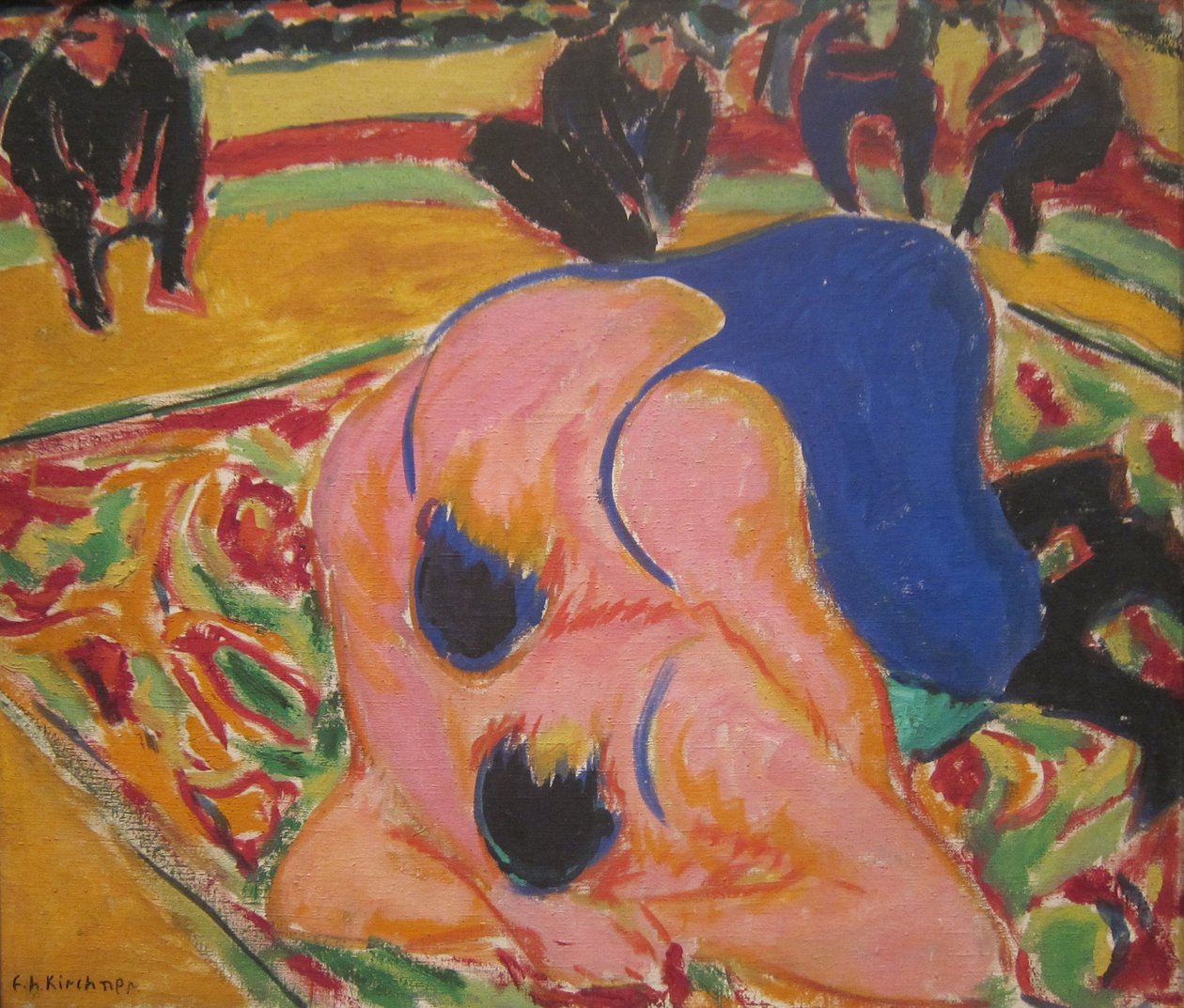 Wrestlers in a Circus av Ernst Ludwig Kirchner