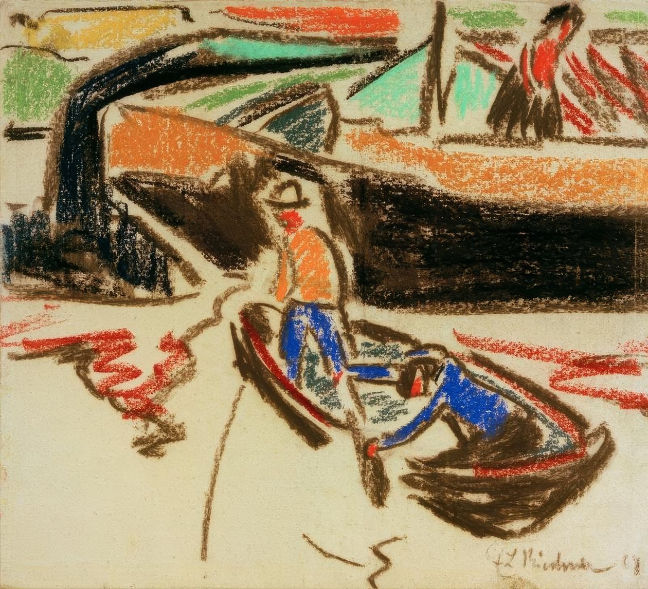 Pråm och jolle av Ernst Ludwig Kirchner