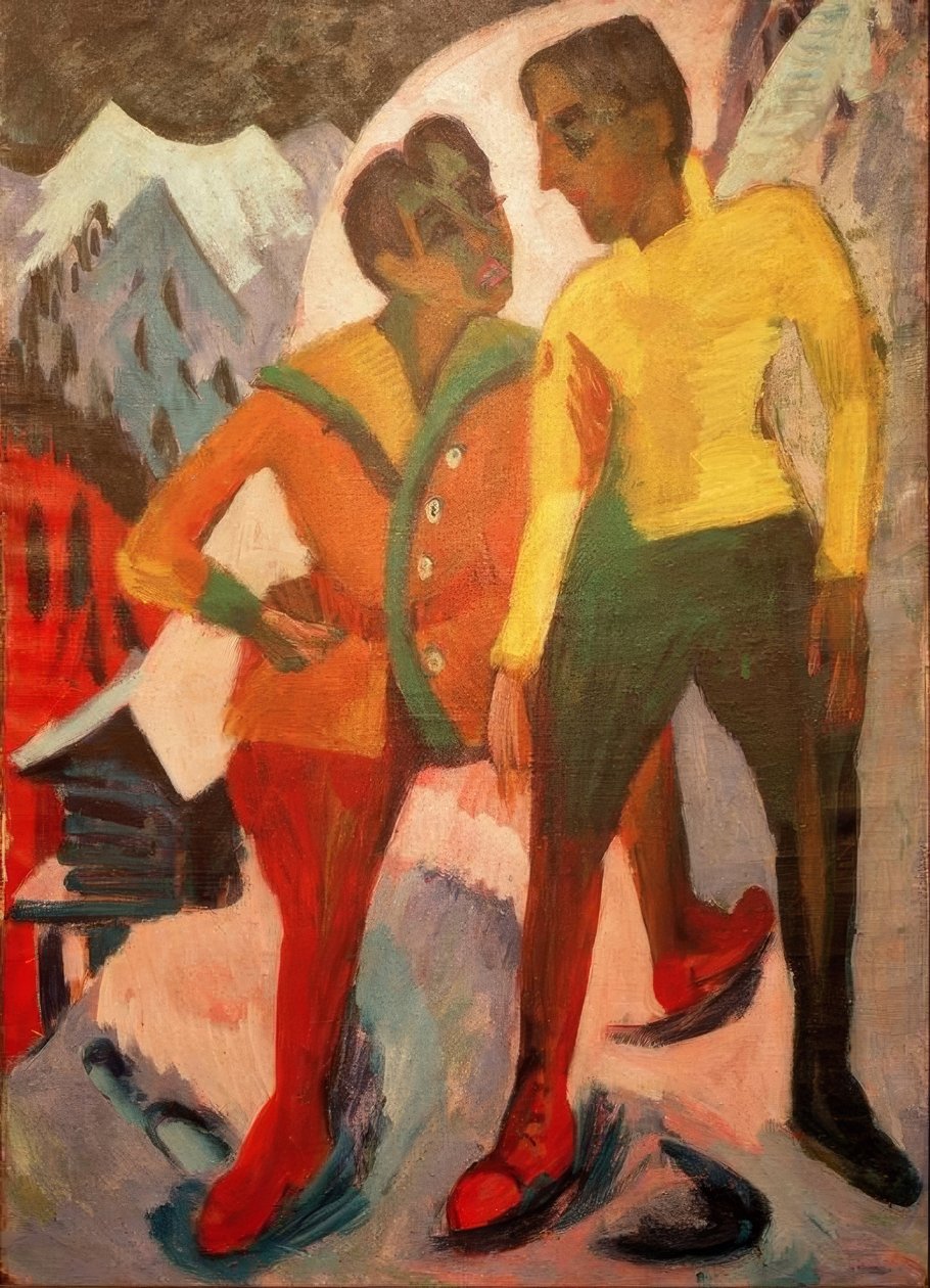 Två bröder Mardersteig av Ernst Ludwig Kirchner